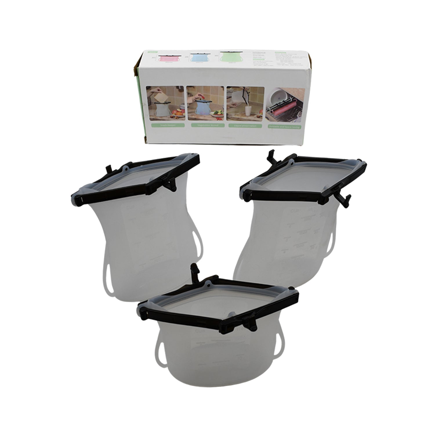 5985 Reusable Silicone Food Storage Bag, 3 Bag Set Leakproof Lock Reusable Flat Bottom Freezer Bags ,Sandwich Bags , Silicone Food Grade Kids Snack Bags , BPA Free Microwave& Dishwasher Safe 5985 Reusable Silicone Food Storage Bag, 3 Bag Set Leakproof Lock Reusable Flat Bottom Freezer Bags ,Sandwich Bags , Silicone Food Grade Kids Snack Bags , BPA Free Microwave& Dishwasher Safe